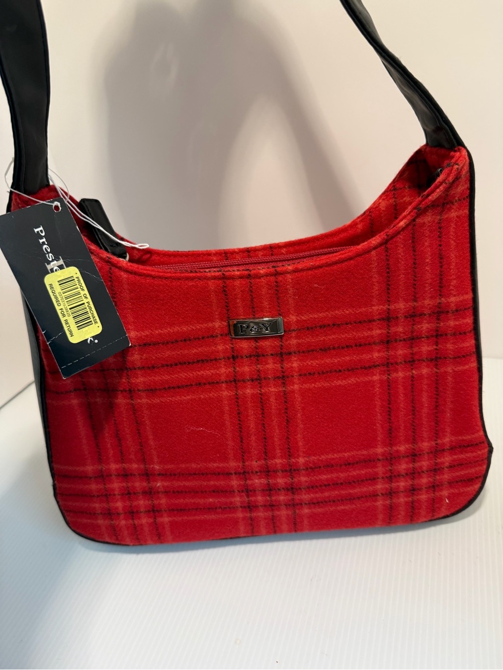Red Plaid Shoulder Bag - Picture 2 of 6